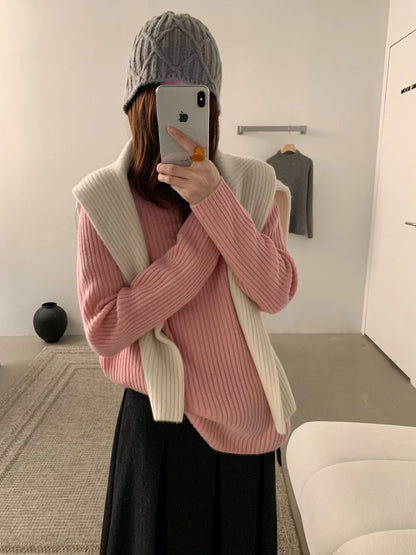 // 100%羊毛軟糯親膚半領坑紋NT