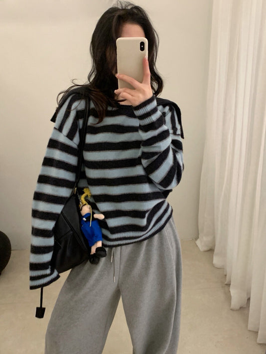 // 100%羊毛可拆領子柔軟間條NT