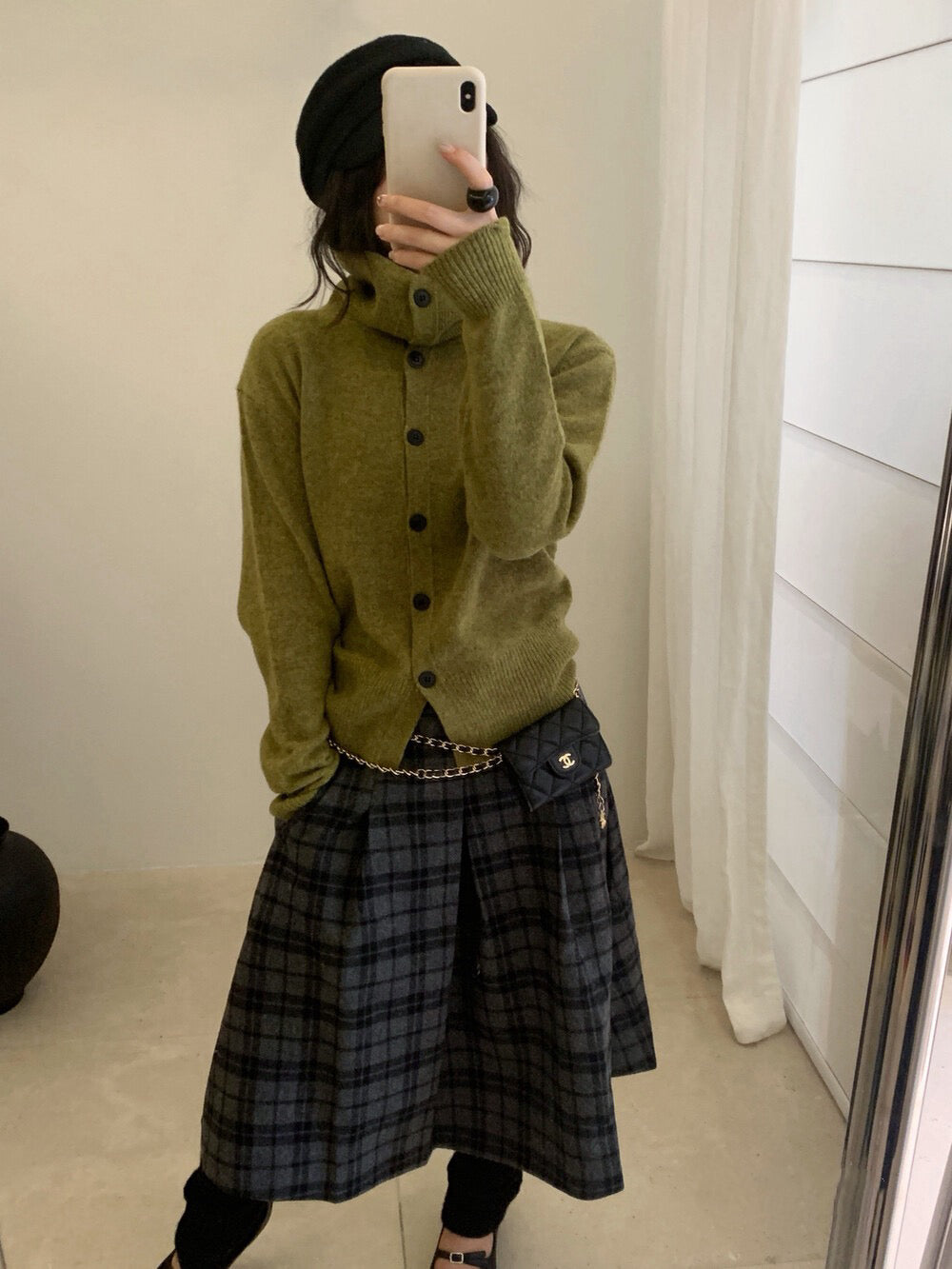 // 100%wool大翻領可立領開胸CD