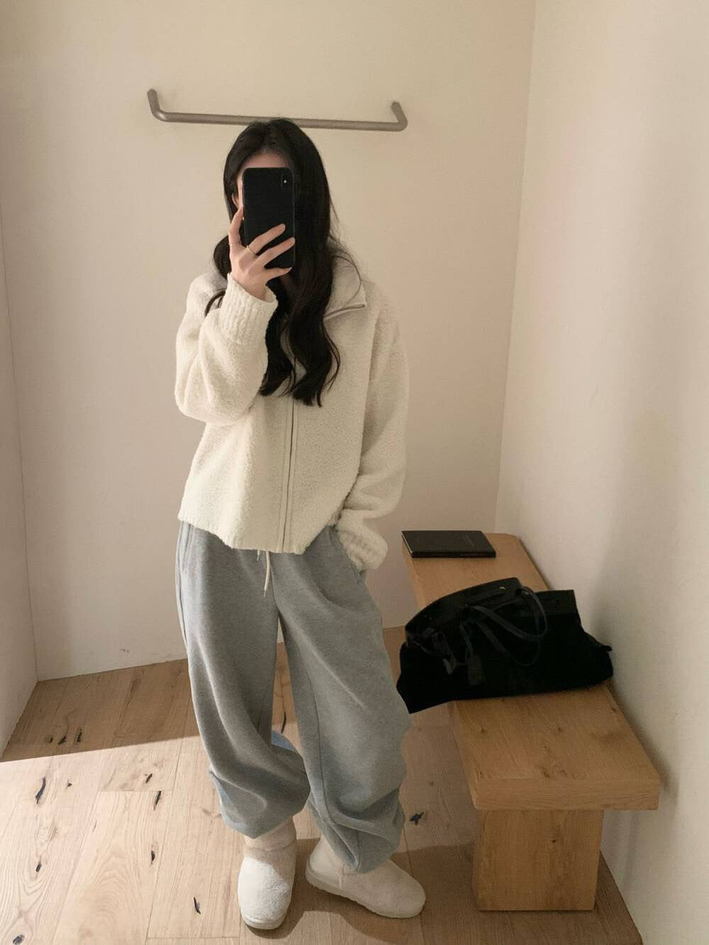 // 100%羊毛搖粒絨可立領拉鍊外套