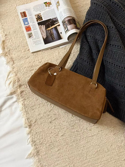 // 真皮麂皮絨bowling bag