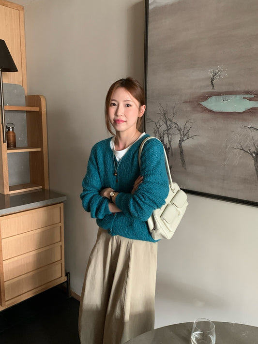 // 復古肌理感鏤空12%wool CD