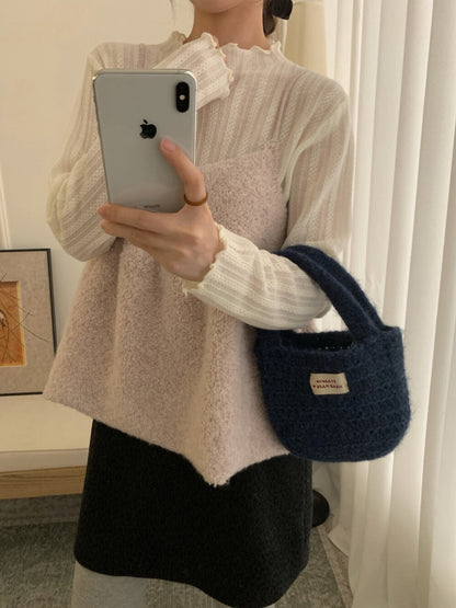 // 疊穿必入羊羔毛吊帶上衣