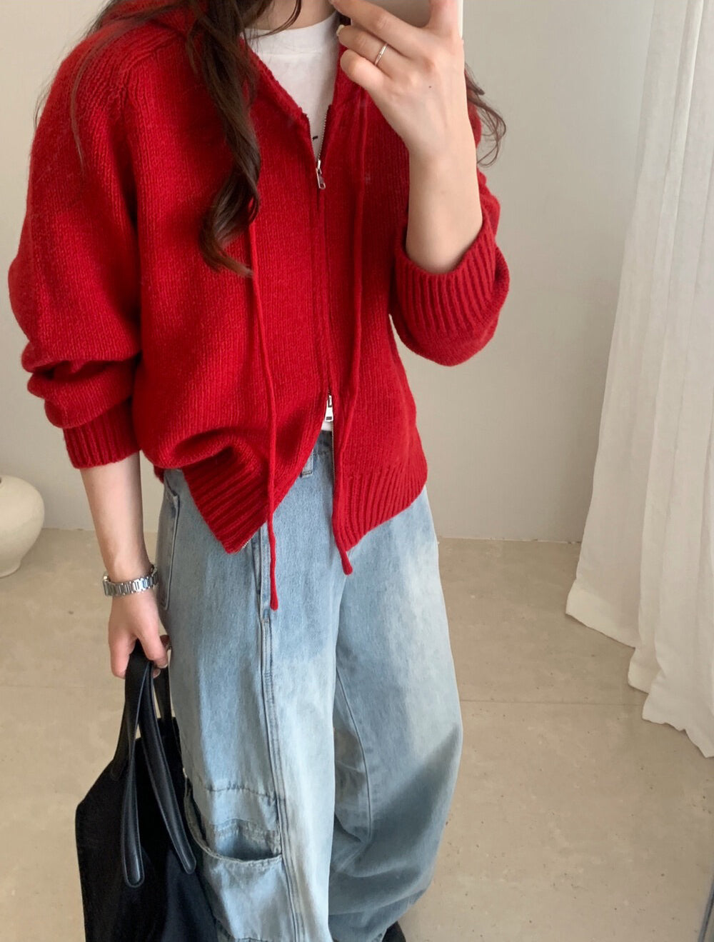 // 軟糯感20%羊毛上下拉鍊連帽CD