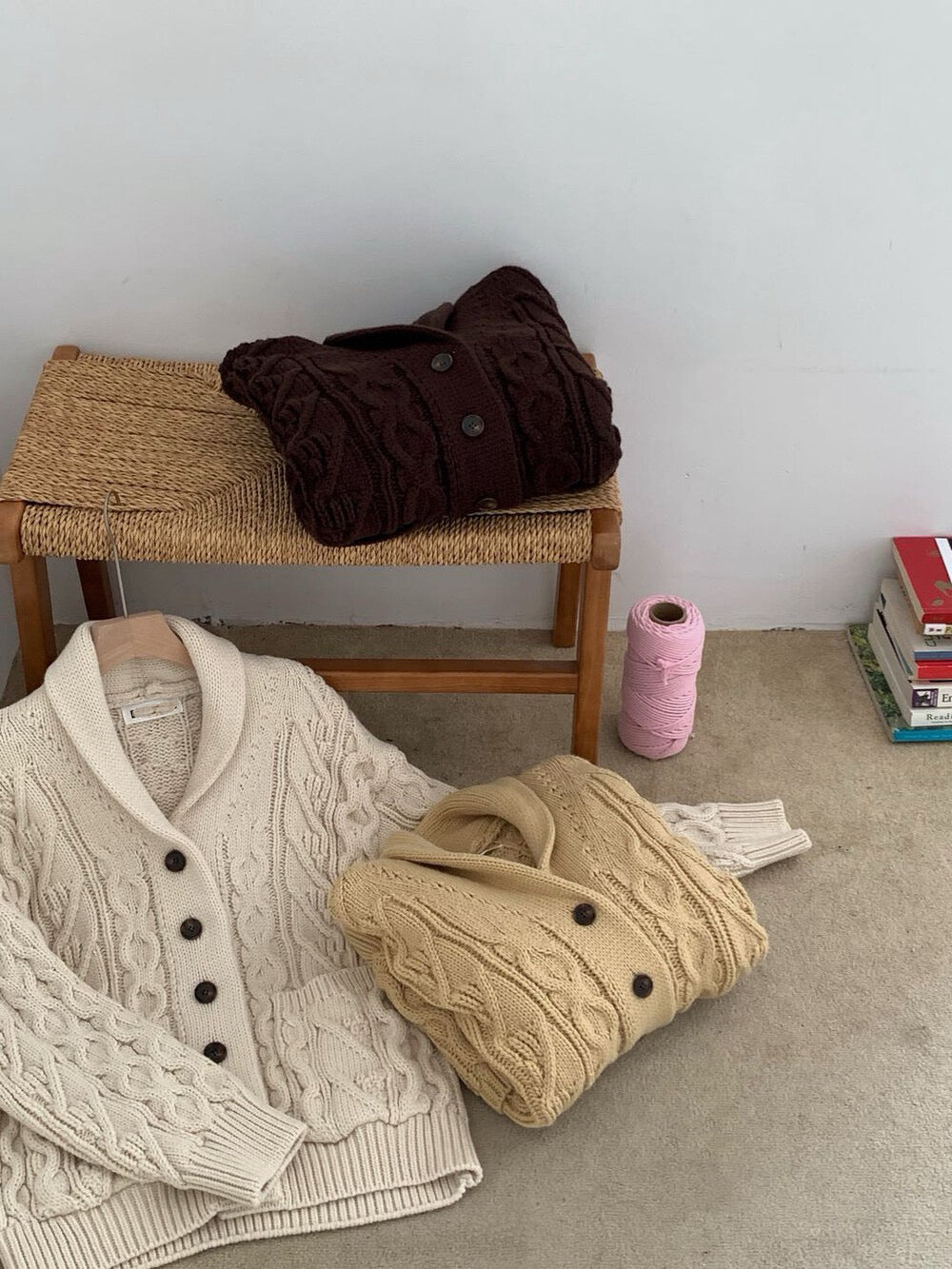 // 慵懶感麻花翻領中長CD