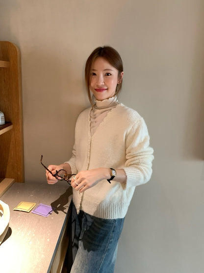 // 10%wool軟糯絨感鈎花邊CD