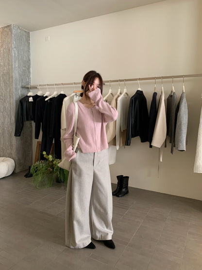 // 高質貂絨圓領拉鍊CD