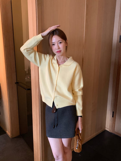 // 可愛圓邊翻領心心鈕扣開胸NT