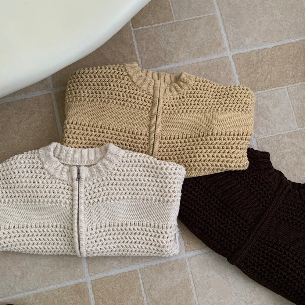 // 重工粗針織肌理感拉鍊CD