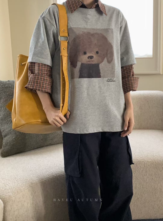 // 超舒服絨感小狗TEE