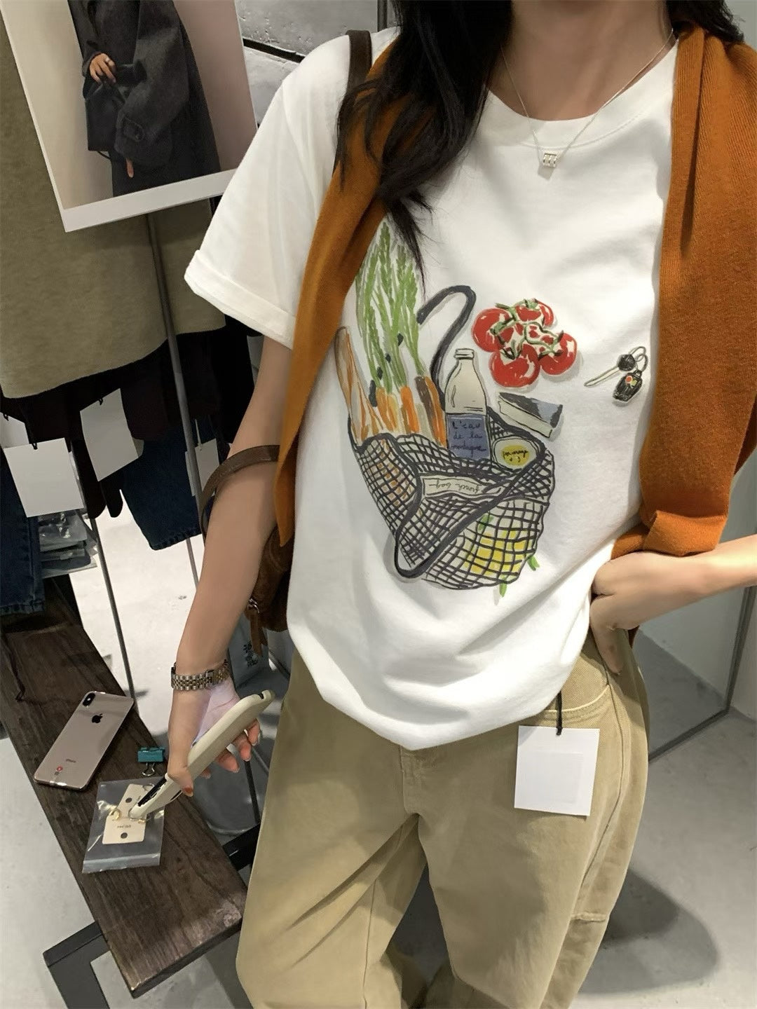 // 可愛購物袋圖案TEE