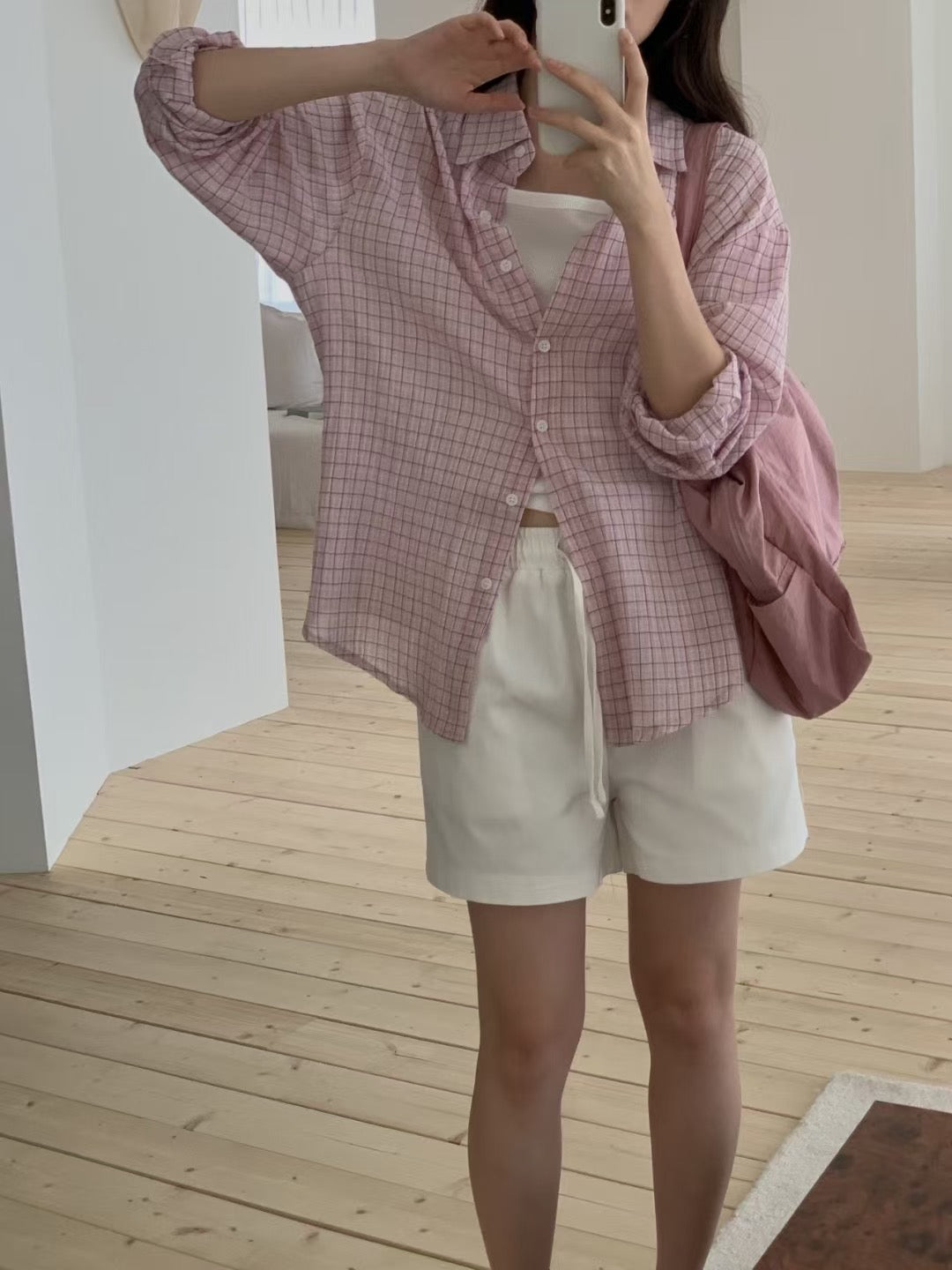 // 細格仔透感恤衫
