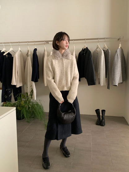 // 20%羊毛高質可拆毛毛領CD