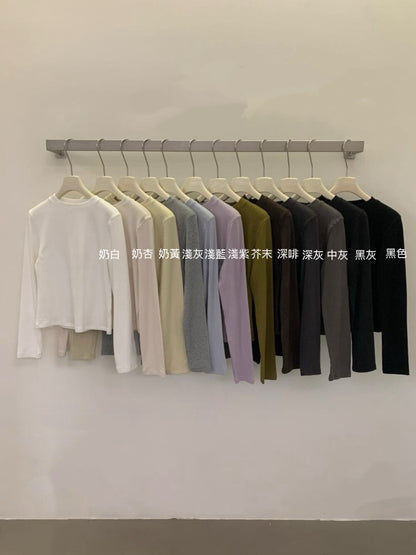 // 12色親膚秋冬百搭彈性TEE