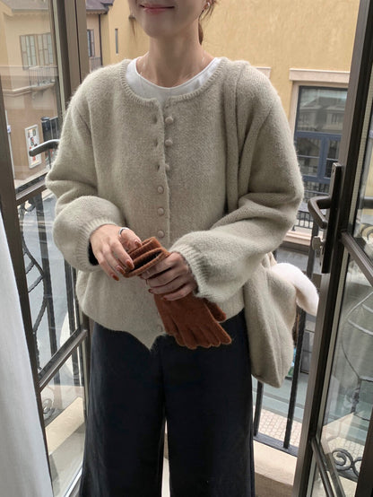 // 6%綿羊毛慵懶圓包扣CD(連單肩袋)