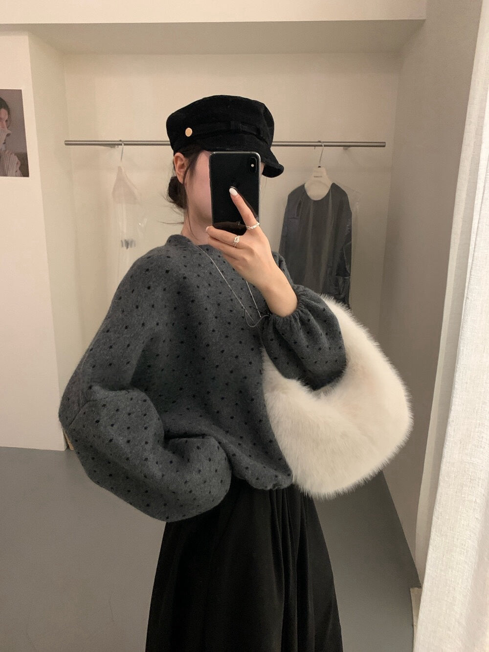 // 20%綿羊毛拼接後綁帶束腳毛衣