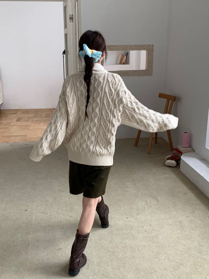 // 慵懶感麻花翻領中長CD