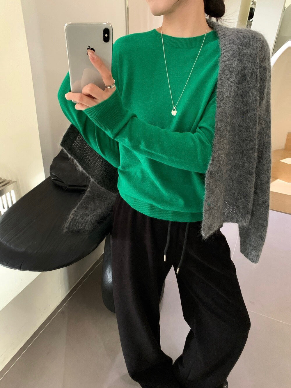 // 5%wool 20色親膚針織上衣