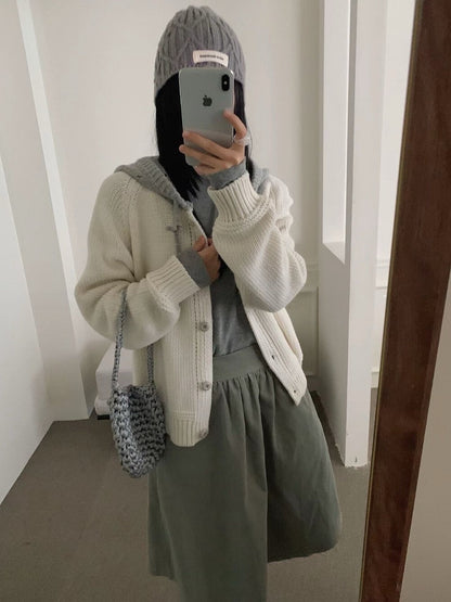 // 拼接撞色鈎花針織帽CD