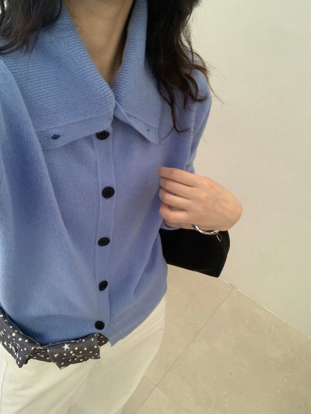 // 100%wool大翻領可立領開胸CD