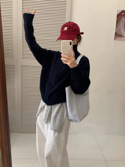 // 超韓直坑紋立領上下拉鍊CD