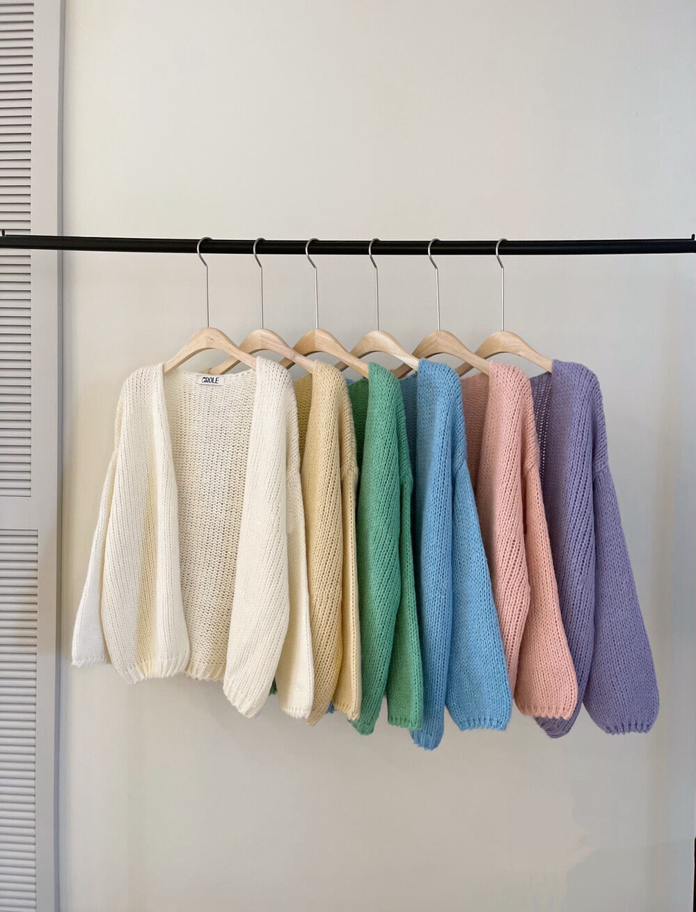 // 12%wool慵懶束袖口疏針CD