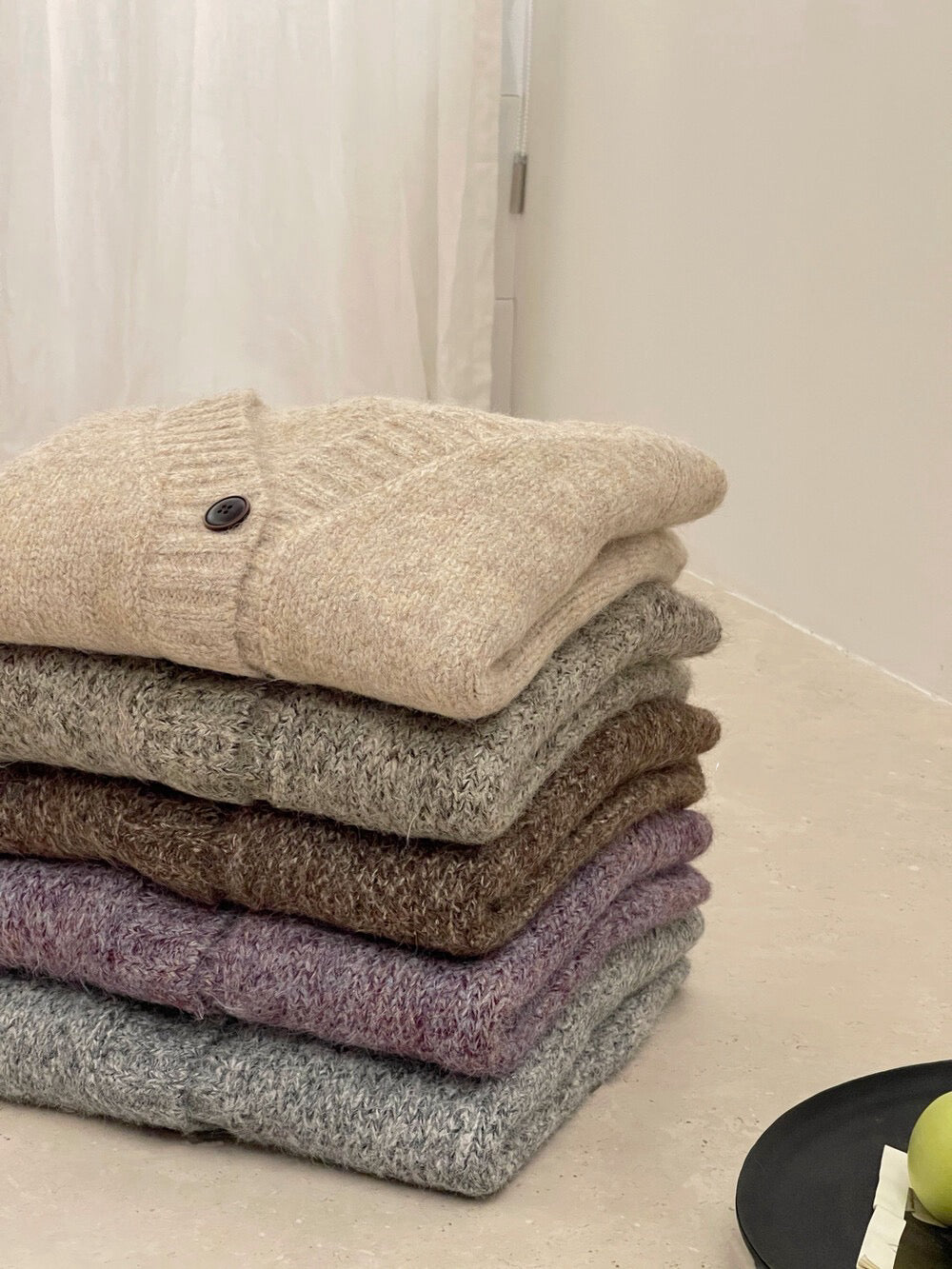 // 花線混色感慵懶寬鬆款中長CD