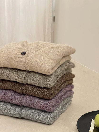 // 花線混色感慵懶寬鬆款中長CD