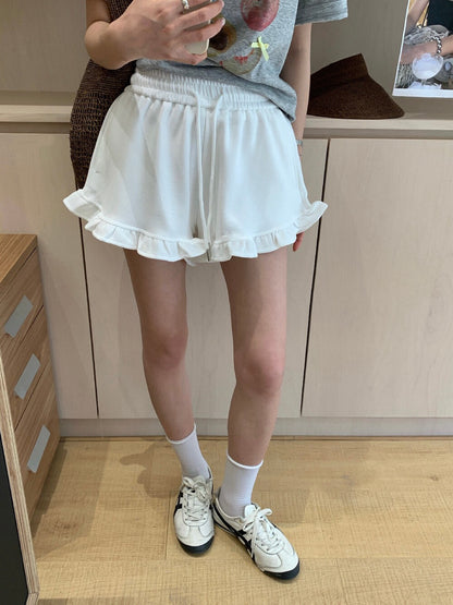 // 顯瘦荷葉腳休閒短褲