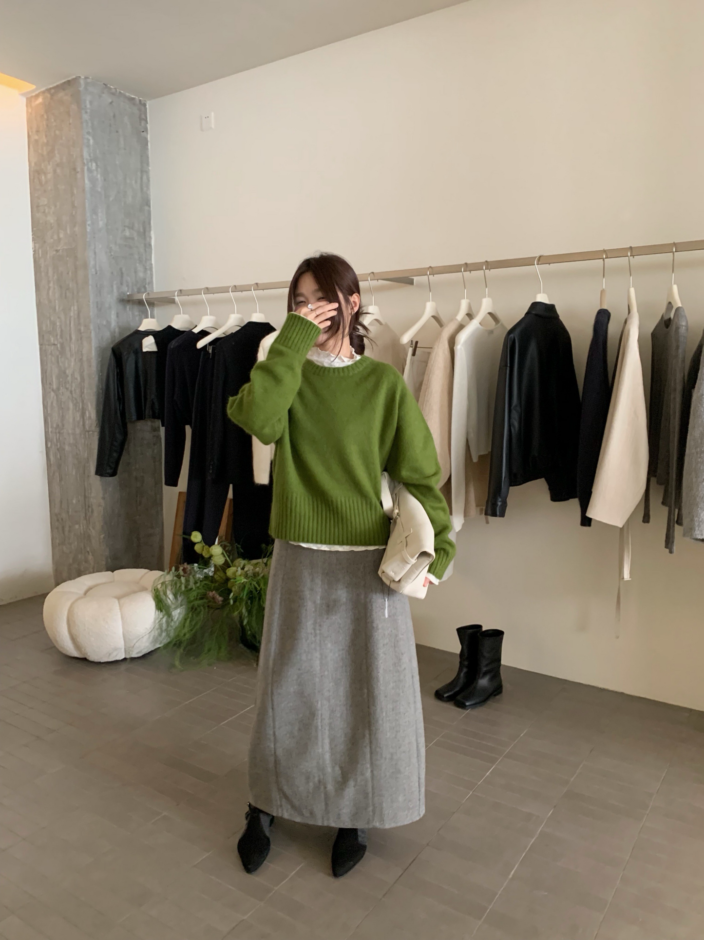 // raccoon35%圓領多色毛衣