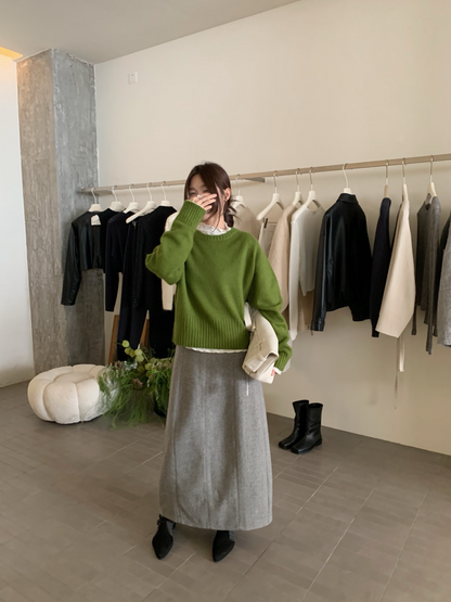 // raccoon35%圓領多色毛衣