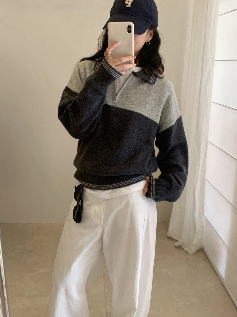 // 100%羊毛撞色polo KN