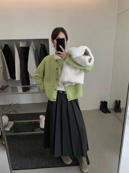 // 質感木質鈕扣落肩CD