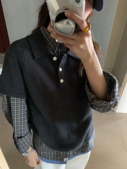 // 秋季薄羊毛翻領polo NT