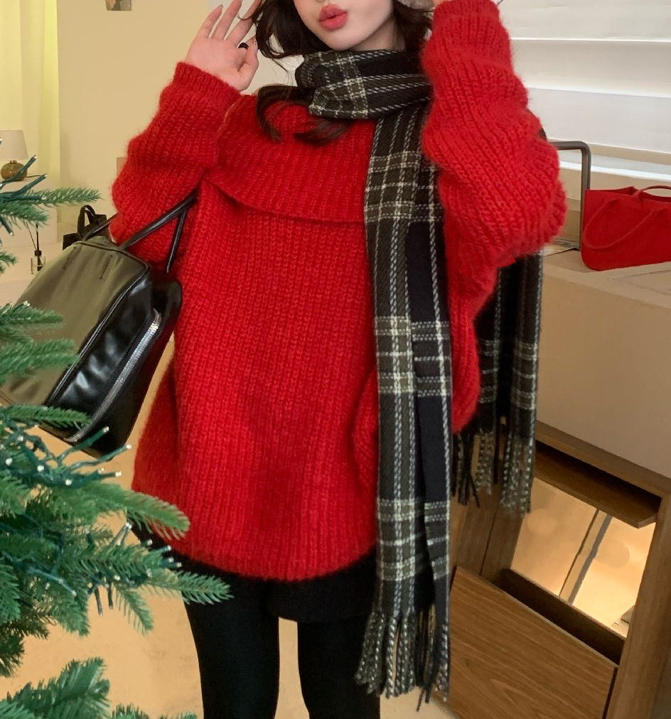 // 18%羊毛氣質一字領兩穿毛衣