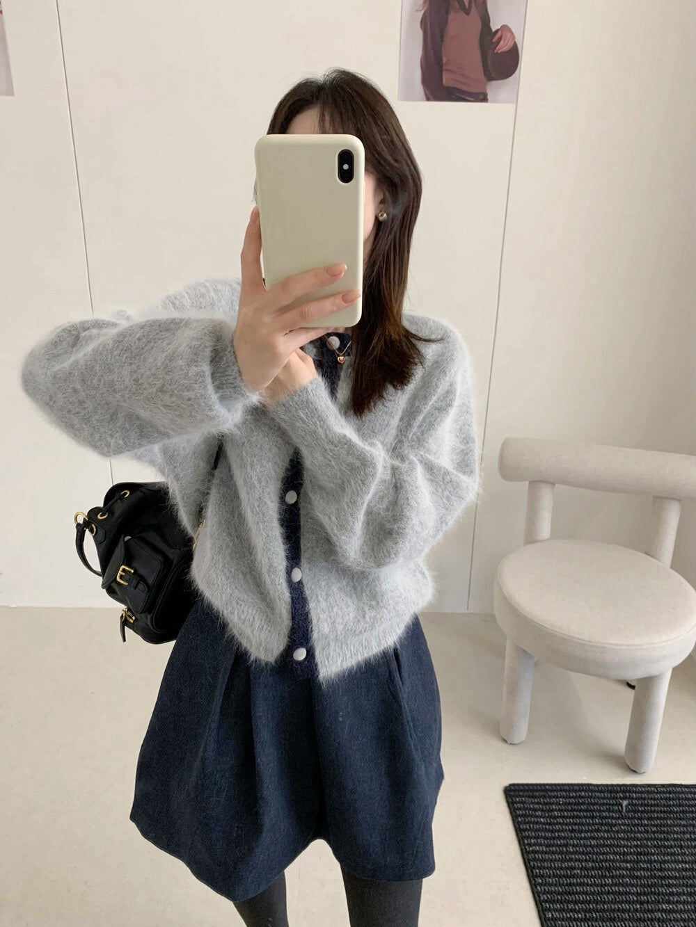 // 高質raccoon超soft毛茸感撞色邊CR