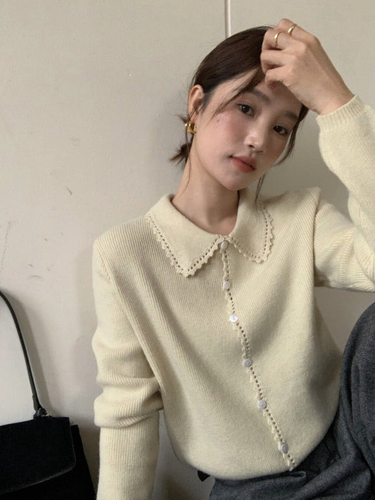 // 超美鈎花邊翻領開胸NT