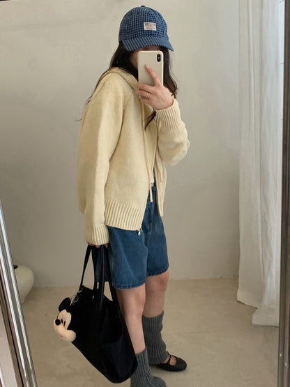 // 軟糯感20%羊毛上下拉鍊連帽CD