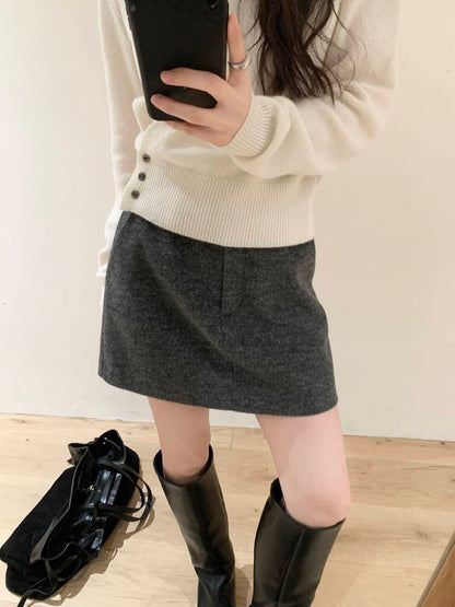 // 100%羊毛軟糯高質交叉鈕扣NT