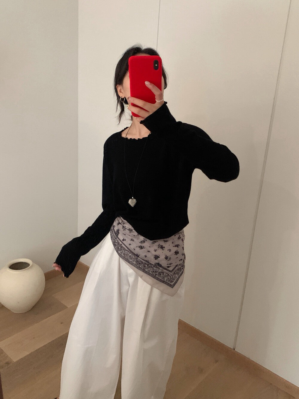 // 5%fine wool超親膚大彈性木耳邊TEE