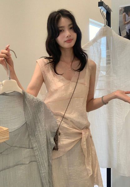 // 透感肌理感疊穿長背心