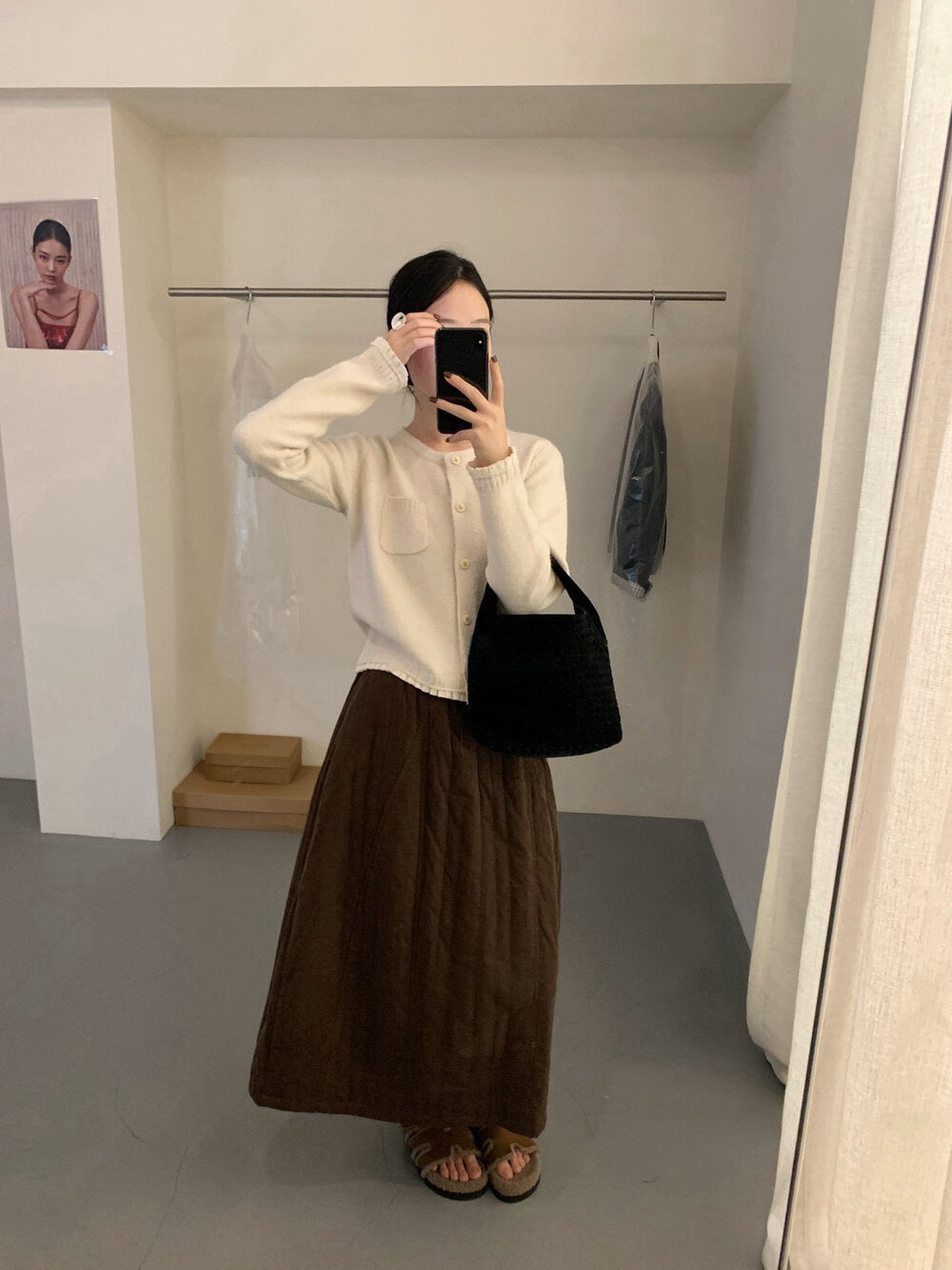 // 精緻鈕扣拼接百褶邊口袋軟糯CD