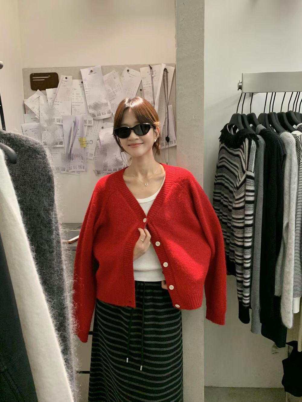 // 8%Wool慵懶感直坑紋邊CD