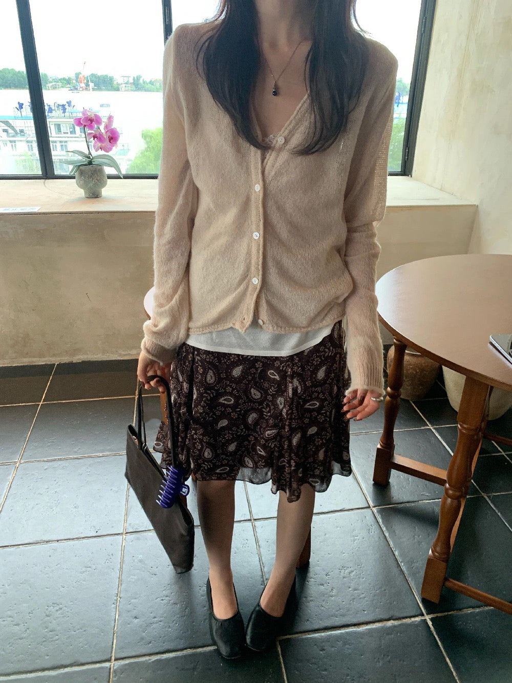 C32 / 簡約氣質V領針織外套(12%merino wool)