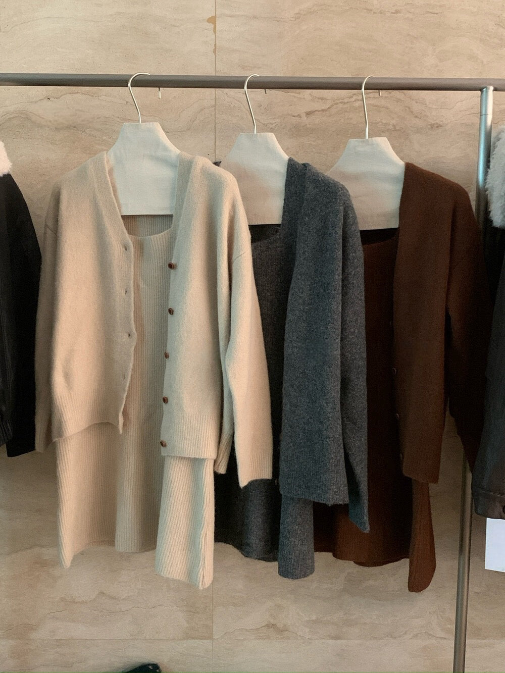 // 氣質針織背心OPS+外套套裝