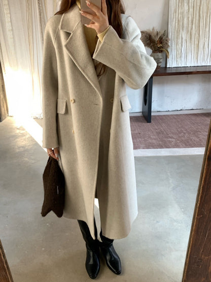 // 10%駱駝絨+90%羊毛超高質法式雙排扣手工外套