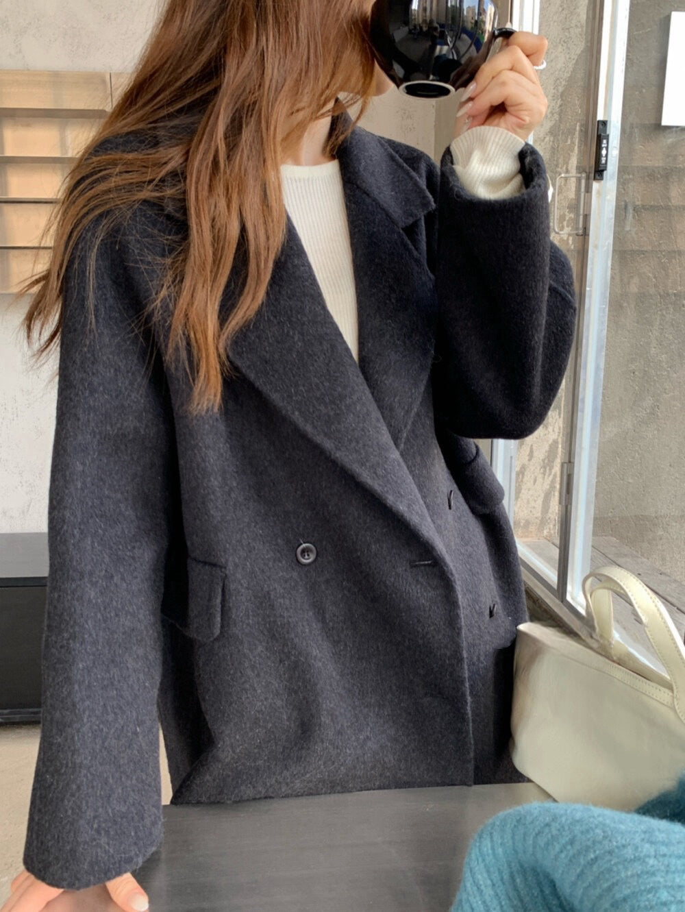 // 10%駱駝絨+90%羊毛超高質法式雙排扣手工外套