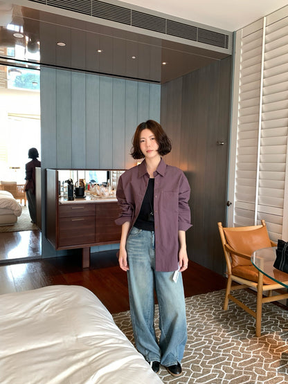 // 搭扣褲頭超顯腿長全長牛仔褲