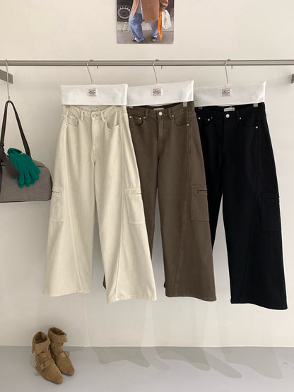 // 斜縫線工裝口袋褲