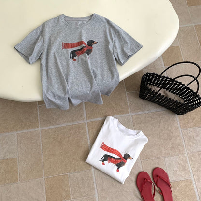 🐕‍🦺 ￼可愛頸巾小狗棉質TEE